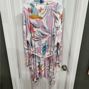 Soma Floral Print Open Front Cardigan Robe XXL Lightweight Layering Piece